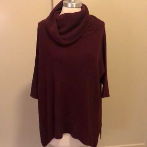 Maroon burgundy cowl neck sweater